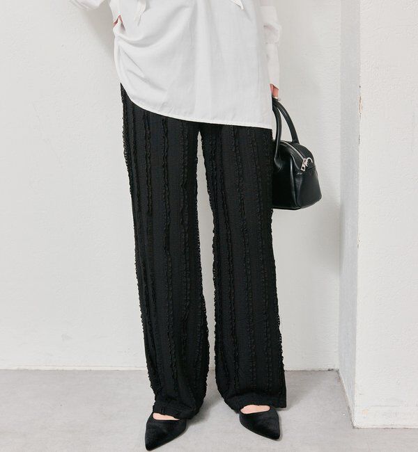  「カットレースフレアパンツ」|チノ|