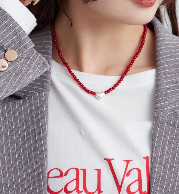  「ハートビーズネックレス」|リング|