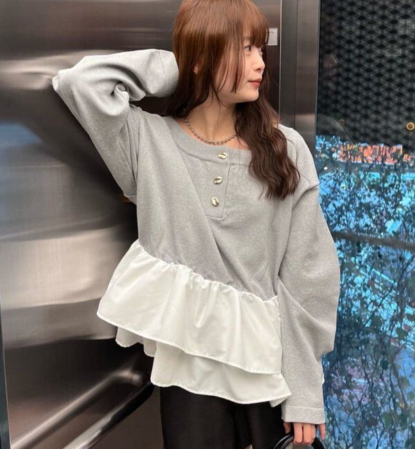  「ペプラムヘンリーニット」|ニット・セーター|