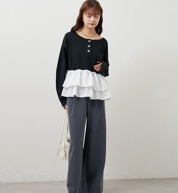  「ペプラムヘンリーニット」|ニット・セーター|