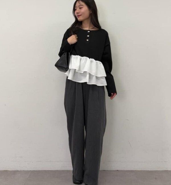  「ペプラムヘンリーニット」|ニット・セーター|