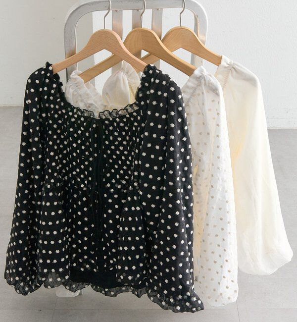  「ドットフラワーバルーンブラウス」|シャツ・ブラウス|