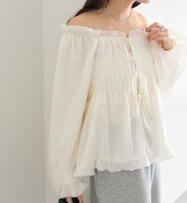  「ドットフラワーバルーンブラウス」|シャツ・ブラウス|