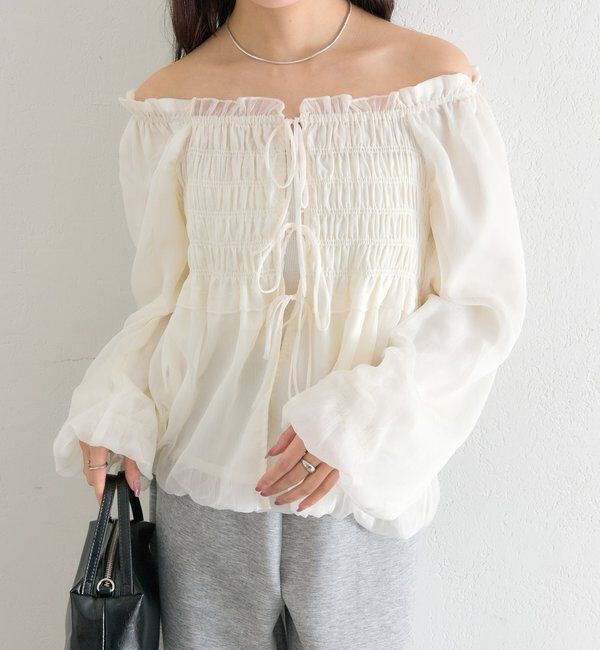  「ドットフラワーバルーンブラウス」|シャツ・ブラウス|