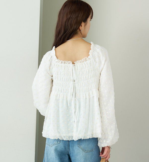  「ドットフラワーバルーンブラウス」|シャツ・ブラウス|