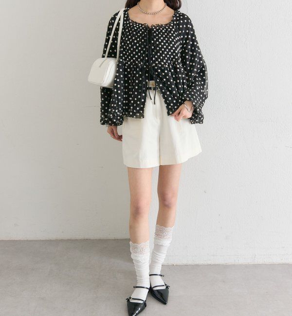  「ドットフラワーバルーンブラウス」|シャツ・ブラウス|