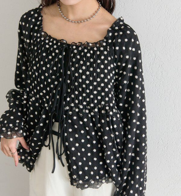  「ドットフラワーバルーンブラウス」|シャツ・ブラウス|