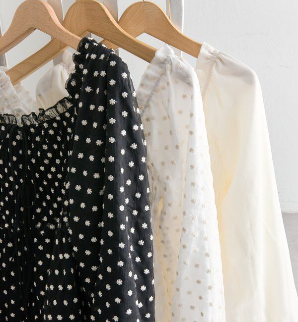  「ドットフラワーバルーンブラウス」|シャツ・ブラウス|