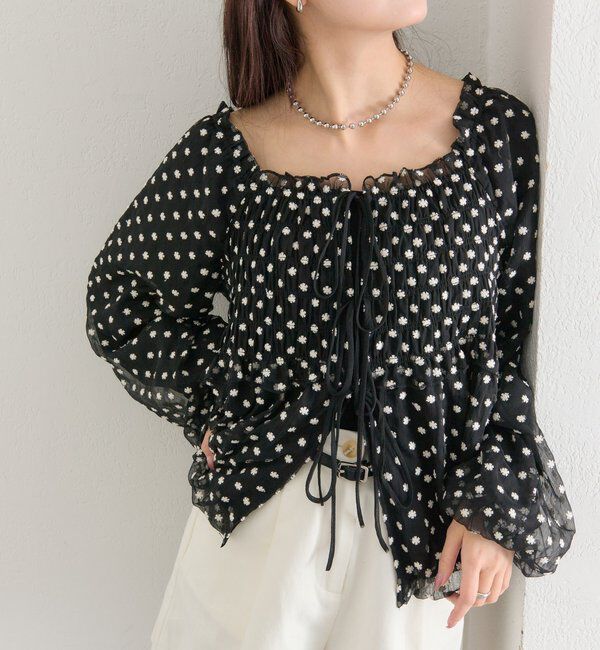  「ドットフラワーバルーンブラウス」|シャツ・ブラウス|