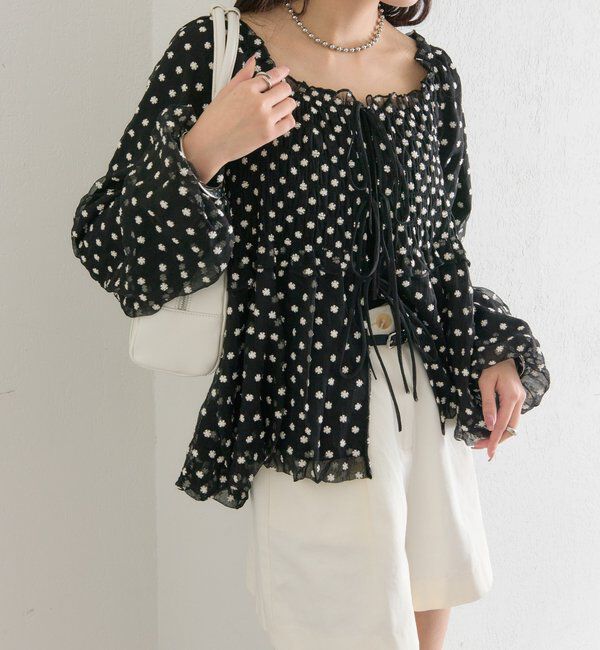  「ドットフラワーバルーンブラウス」|シャツ・ブラウス|