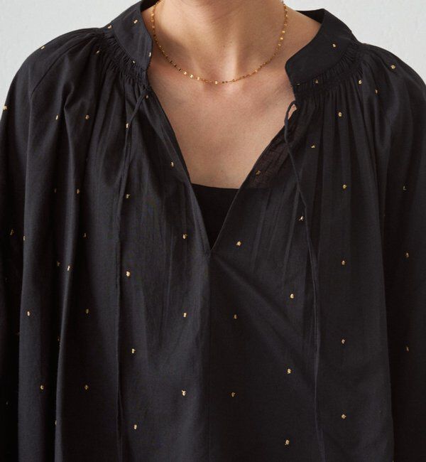  「【INDIA】スキッパー刺繍ブラウス」|シャツ・ブラウス|