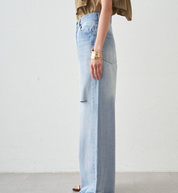  「ハイウエストダメージデニムパンツ」|デニム|