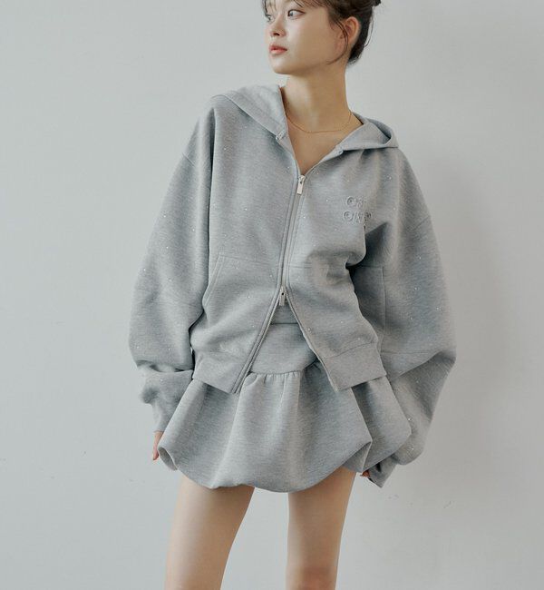  「【セットアップ対応】スウェットバルーンミニスカート」|スカート|