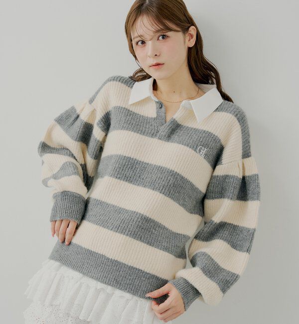 「ルーズボーダーラガーニット」|ニット・セーター|