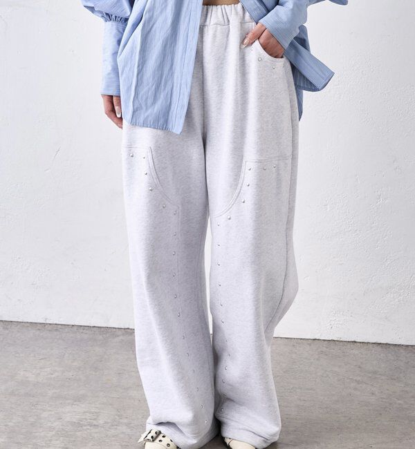  「スタッズ裏毛デザインパンツ / 【新色グレー追加】」|チノ|