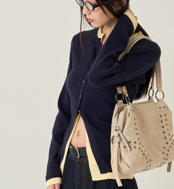  「レイヤードヘンリーナローカーデ」|ニット・セーター|