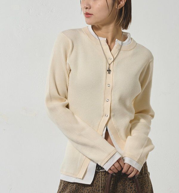  「レイヤードヘンリーナローカーデ」|ニット・セーター|
