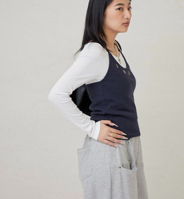  「アイレットホルターレイヤードトップス」|Tシャツ・カットソー|