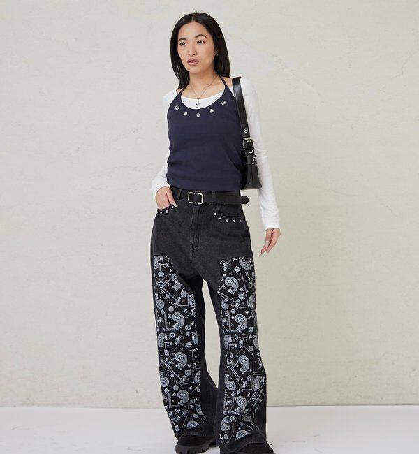  「アイレットホルターレイヤードトップス」|Tシャツ・カットソー|