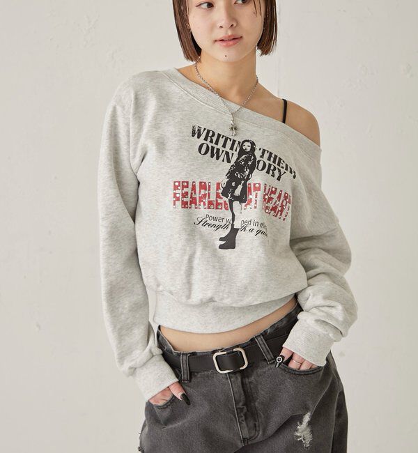  「エリオットラインストーンコンパクトオフショル 」|Tシャツ・カットソー|