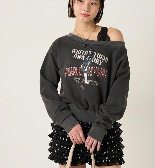  「エリオットラインストーンコンパクトオフショル 」|Tシャツ・カットソー|