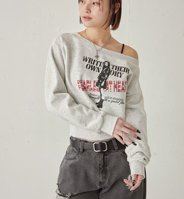  「エリオットラインストーンコンパクトオフショル 」|Tシャツ・カットソー|