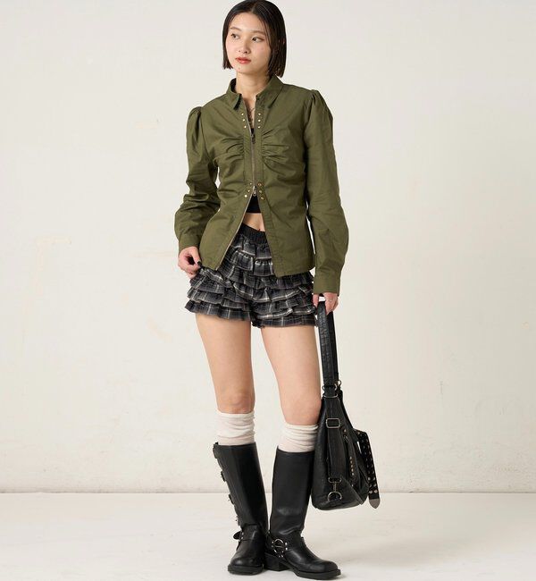  「ギャザースタッズコンパクトシャツ」|シャツ・ブラウス|