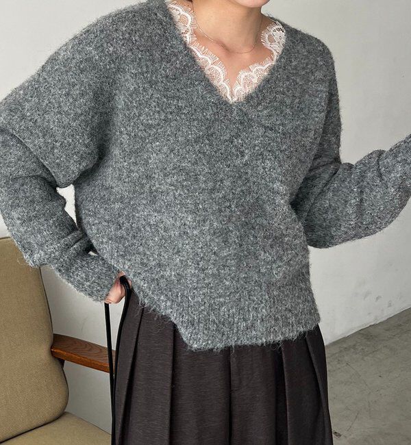  「レーストリミングニット」|ニット・セーター|