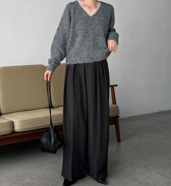  「レーストリミングニット」|ニット・セーター|