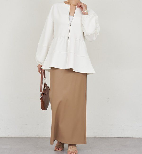  「ポンチペプラムトップス」|Tシャツ・カットソー|