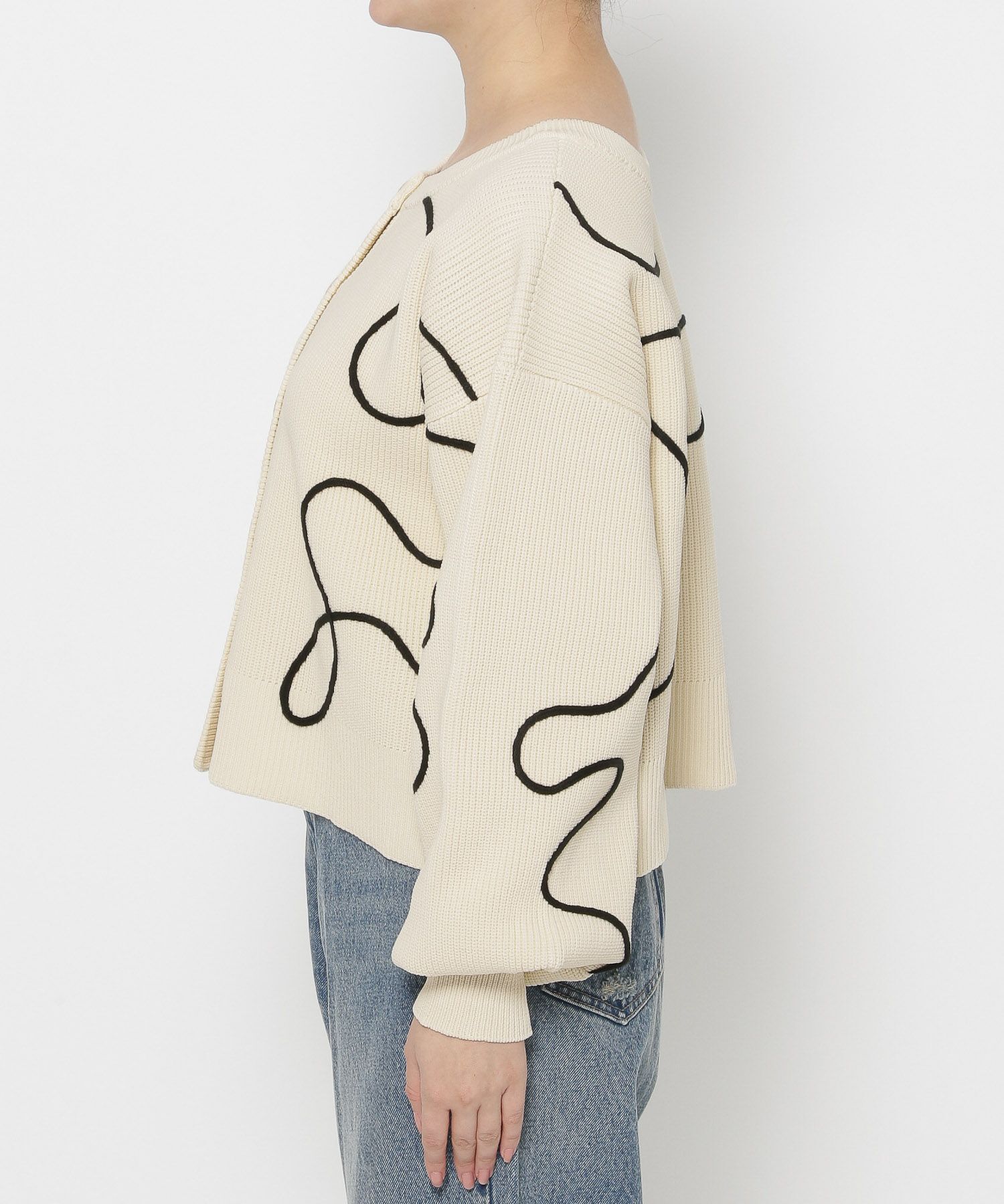 LOWRYS FARM「【前後着用可能】エンブロイダリー２ＷＡＹカーディガン」|ニット・セーター|