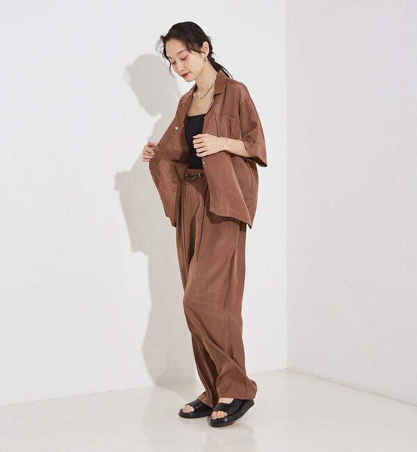 NOMINE「【セットアップ着用可】ヴィンテージサテン 開襟 シャツ」|シャツ・ブラウス|