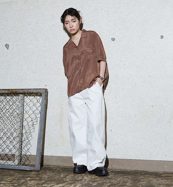 NOMINE「【セットアップ着用可】ヴィンテージサテン 開襟 シャツ」|シャツ・ブラウス|