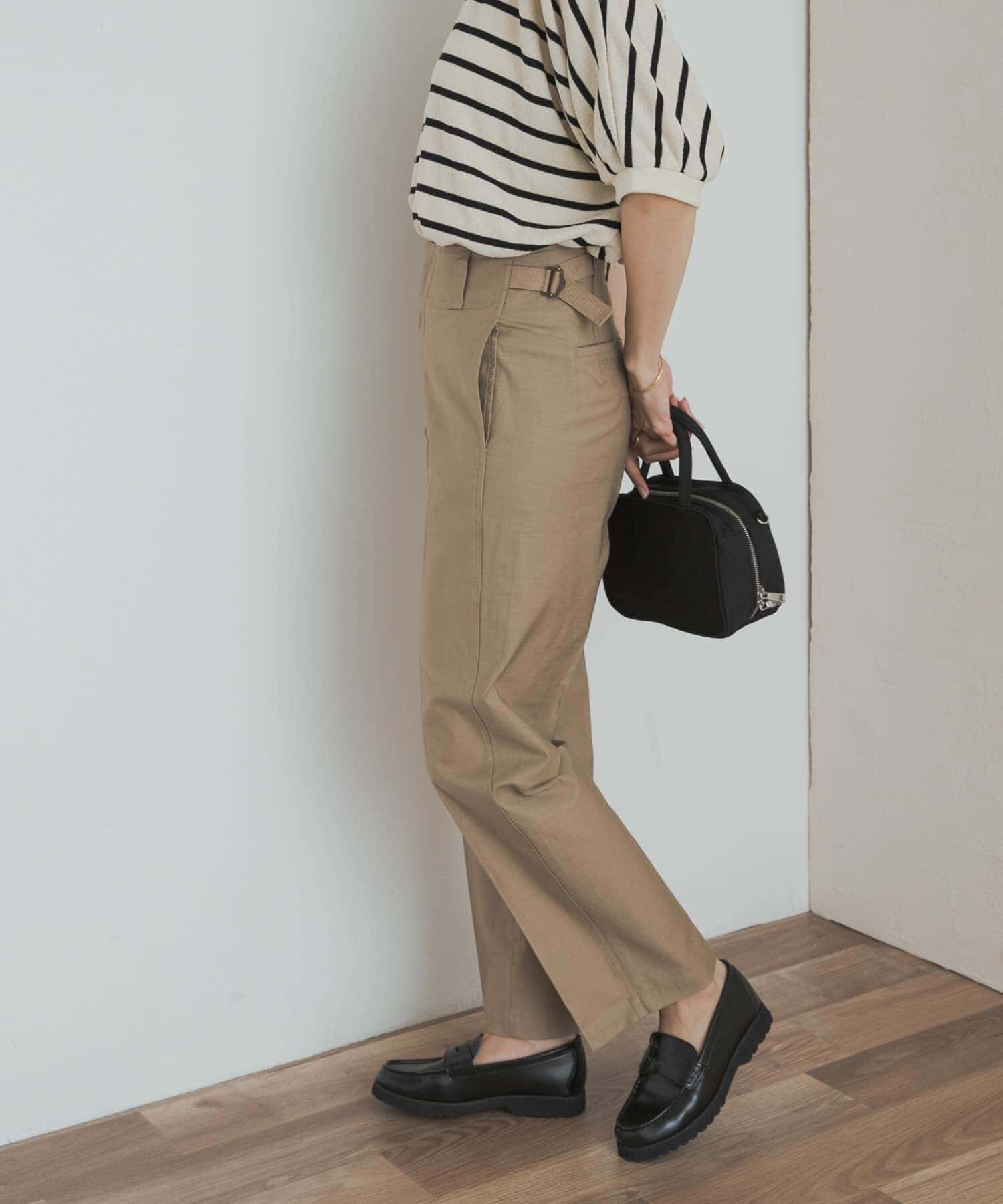 URBAN RESEARCH DOORS「サイドベルトストレートパンツ」|その他|ベージュ