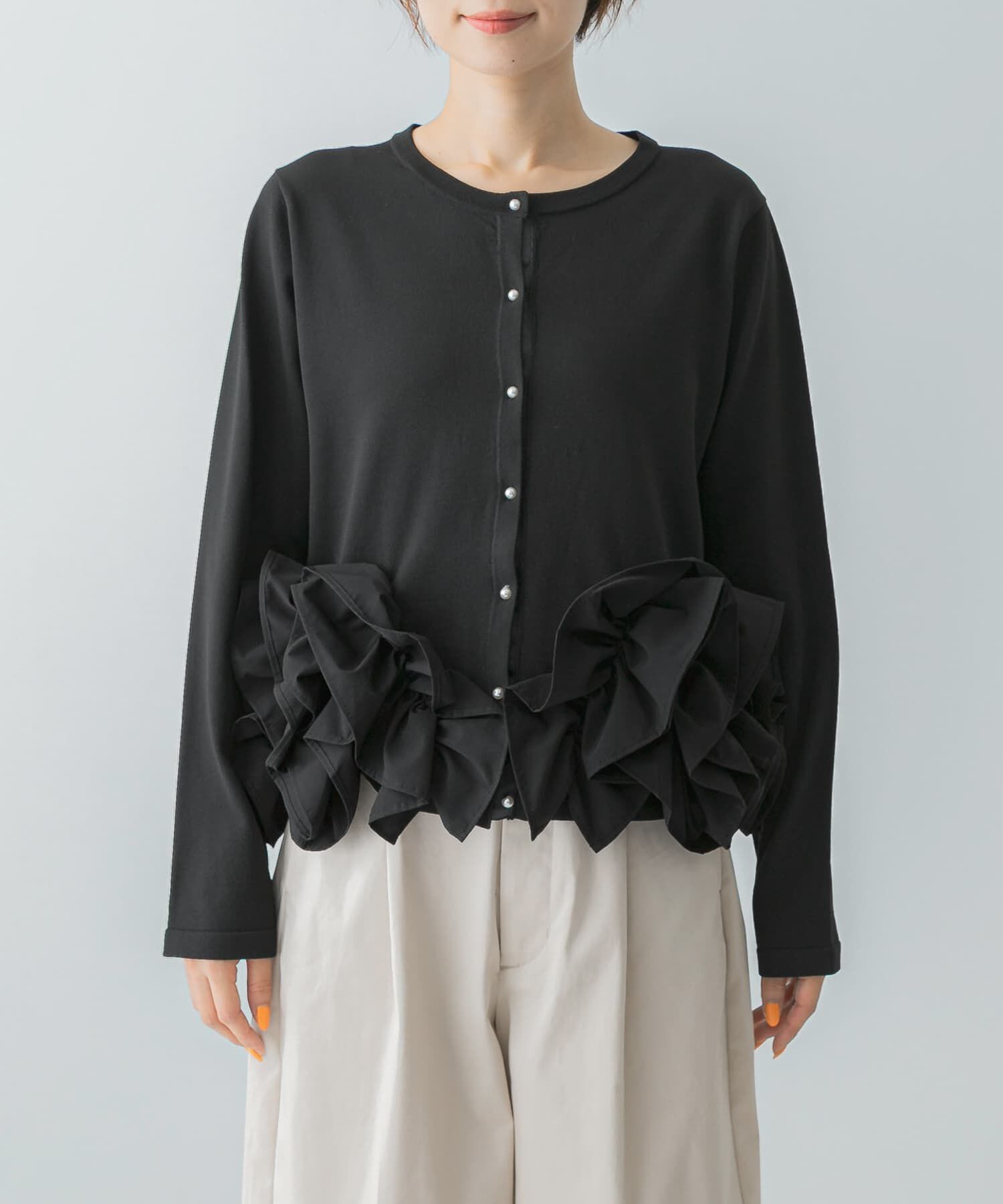 URBAN RESEARCH ROSSO「Mewl　ペタルフリルカーディガン」|カーディガン|