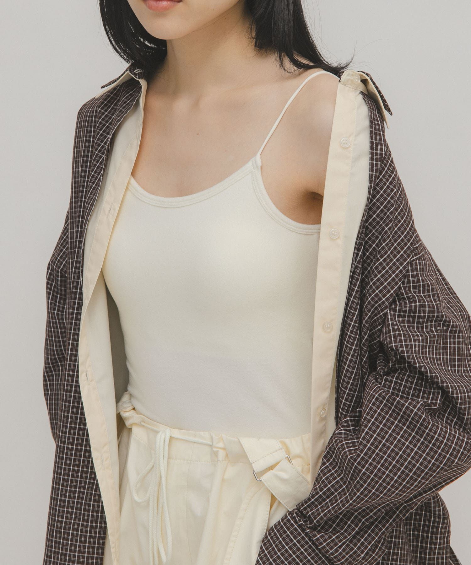  「ピーチスキンカップ付きキャミソール」|キャミソール|オフホワイト