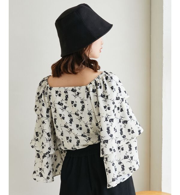 MAJESTICLEGON「フレアーフリルスリーブブラウス」|シャツ・ブラウス|