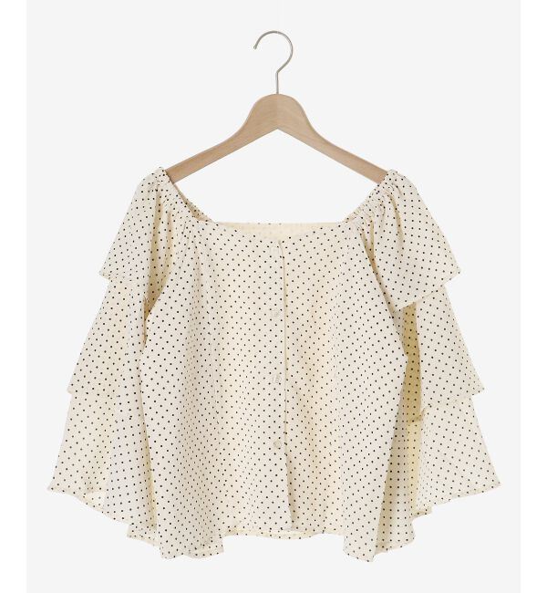 MAJESTICLEGON「フレアーフリルスリーブブラウス」|シャツ・ブラウス|