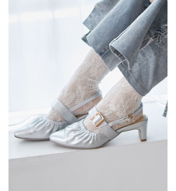 MAJESTICLEGON「ふかふかフィットギャザーミュール」|その他|シルバー