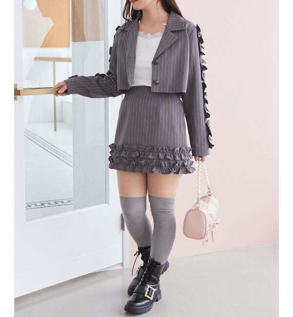  「レース使い肩リボントップス」|Tシャツ・カットソー|