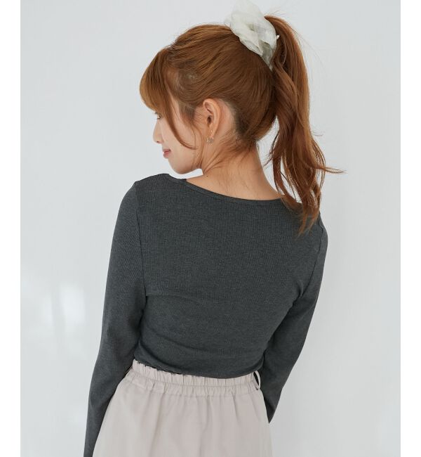  「レース使い肩リボントップス」|Tシャツ・カットソー|