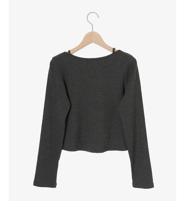  「レース使い肩リボントップス」|Tシャツ・カットソー|