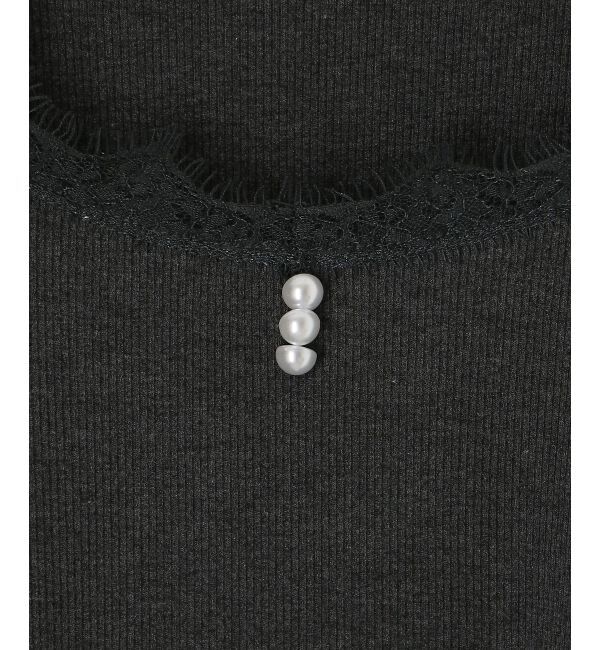  「レース使い肩リボントップス」|Tシャツ・カットソー|