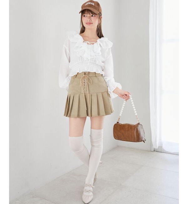  「フロントリボンシアーフリルブラウス」|シャツ・ブラウス|