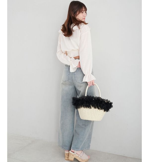  「フロントリボンシアーフリルブラウス」|シャツ・ブラウス|