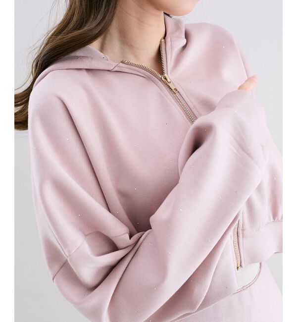  「&infin;キラキララインストーンショートパーカー」|パーカー|