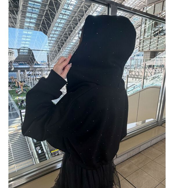  「&infin;キラキララインストーンショートパーカー」|パーカー|