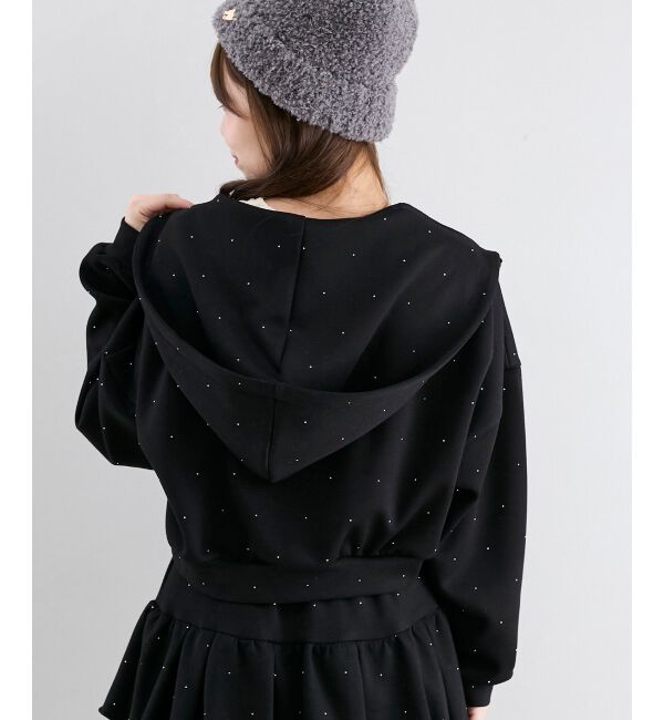  「&infin;キラキララインストーンショートパーカー」|パーカー|