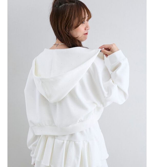  「&infin;キラキララインストーンショートパーカー」|パーカー|