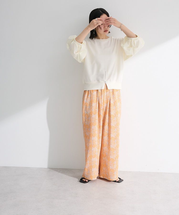 Green Parks「2WAY7分袖タック裾ZIPプルオーバー」|Tシャツ・カットソー|